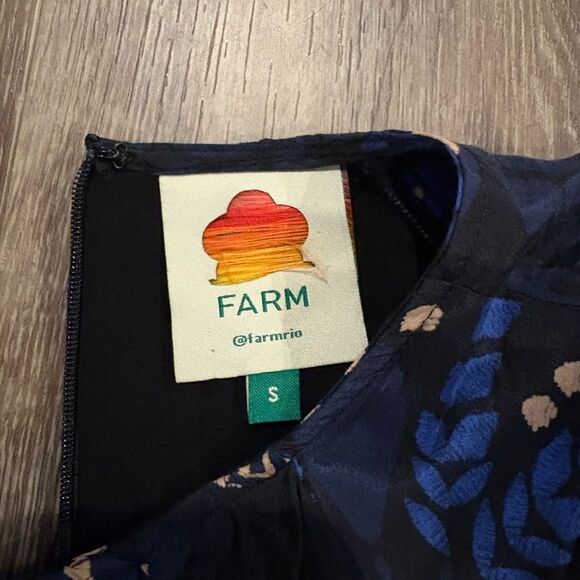 Farm Rio Macaw Forest Cotton Blend Puff Sleeve Round Neck Belted Mini Dress - Picture 5 of 11